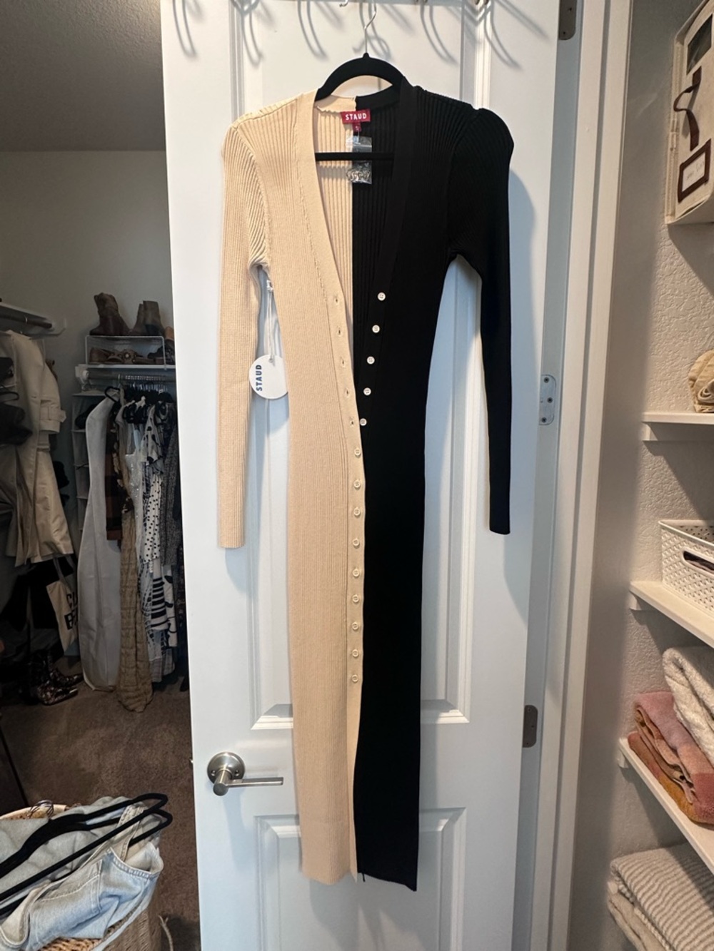Staud Shoko Two-Tone Sweater Dress